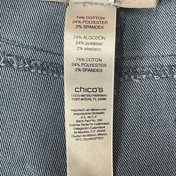 Chicos Jeans Womens 1 US 8 Medium Crop Blue Fabulously Slimming Straight Stretch - Picture 9 of 11